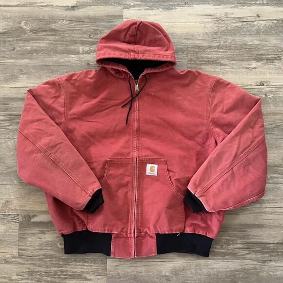 Vintage Carhartt JR456 Salmon Clay Hooded Jacket Size XL/XXL - Picture 1 of 7